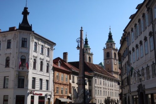Image of town square in Ljubljana