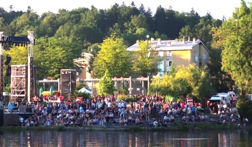 Image of a crowd gathered in Ljubljana