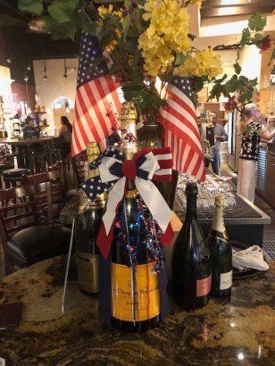 Image of a Veuve Cliquot Bottle Decorated for the 4th of July